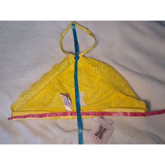 Savage x Fenty Bombshell Broderie Lace Halter Butta Yellow Bralette Size 3X NWT - Picture 7 of 7